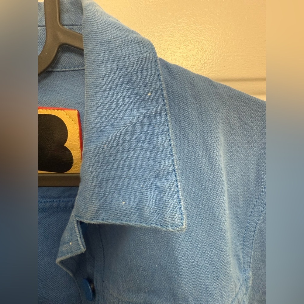 Balenciaga Denim Blue Overdyed Denim Jacket Size 36 Designer Luxury - Picture 7 of 12